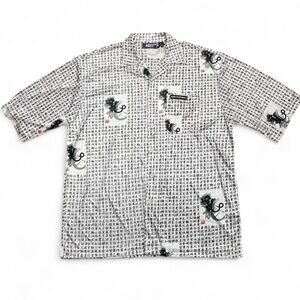 South Pole XL vintage Y2K White and black dragon button-up shirt